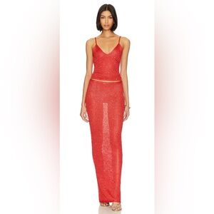 Asta Resort Carolina Skirt & Camisole in Rossa Sequin